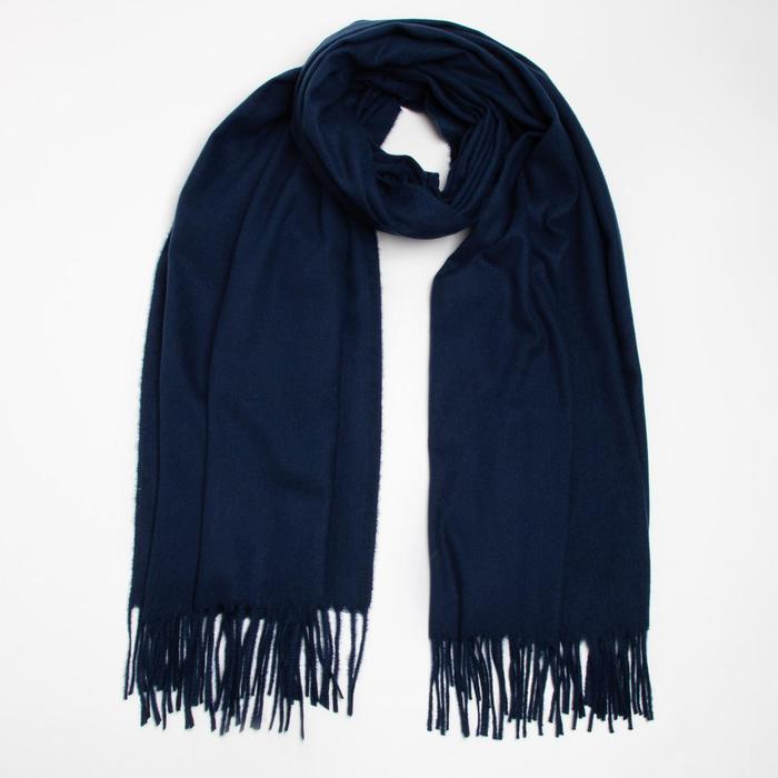 Палантин текстильный, цвет тёмно-синий, размер 70х180 - фото 15006