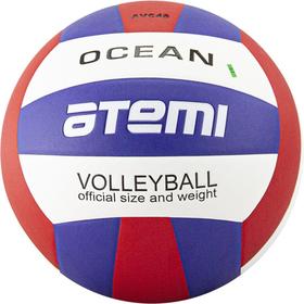 Мяч волейбольный Atemi OCEAN, синт. кожа PU, син-красн-бел,  18 п,клееный, р.5 , окруж 65-67   74349 в Донецке