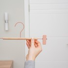 Вешалка для брюк и юбок SAVANNA Wood, 28×13×2,8 см, цвет розовый - фото 800315321