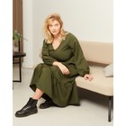 Платье женское миди MIST plus-size, р.56, хаки - фото 800222662
