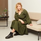 Платье женское миди MIST plus-size, р.56, хаки - фото 800222658