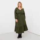 Платье женское миди MIST plus-size, р.56, хаки 7338212 - фото 3838763