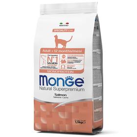 Сухой корм Monge Cat Speciality Line Monoprotein Adult для кошек, лосось, 1,5 кг
