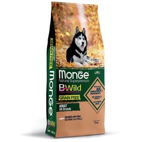 Сухой корм Monge Dog BWild GRAIN FREE для собак, беззерновой, лосось, 12 кг
