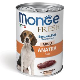 Влажный корм Monge Dog Fresh Chunks in Loaf для собак, рулет из утки, 400 г