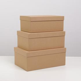 Набор подарочных коробок 3 в 1 «Крафт», 32,5 х 20 х 12,5 - 26 х 17 х 10 см