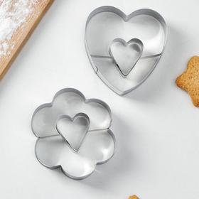 Набор форм для вырезания печенья «С любовью», 2 шт, 12×6×2 см