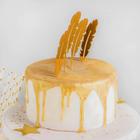 Набор топперов «Перо», 4 шт, цвет золотой - фото 800227905