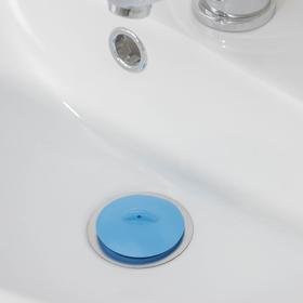 Пробка для ванной, d=4,4 см, цвет синий