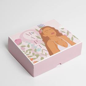 Коробка для кондитерских изделий  «8 марта», 17 × 20 × 6 см