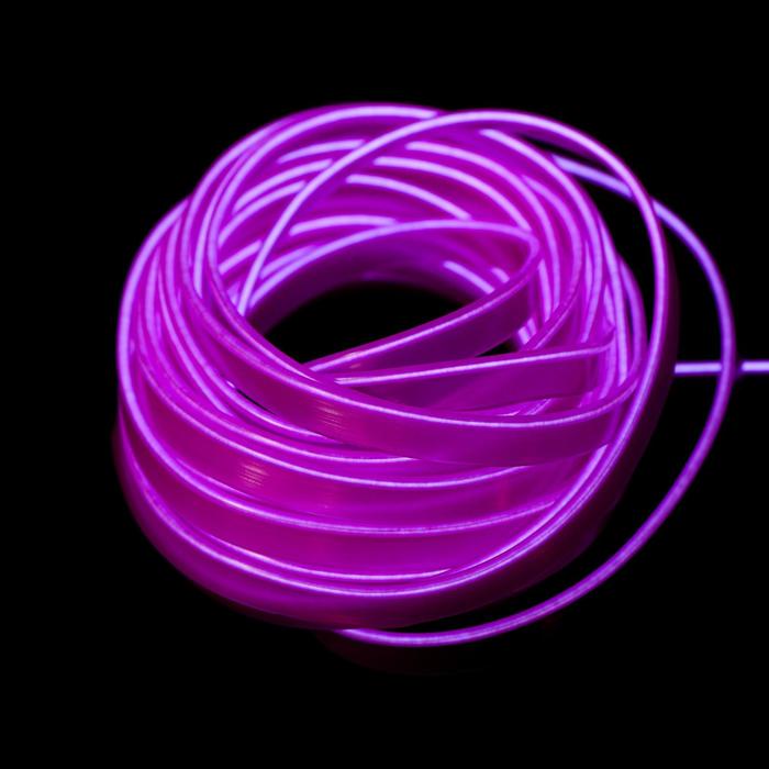 Неоновая нить Cartage для подсветки салона, адаптер питания 12 В, 7 м, фиолетовый - фото 800229966