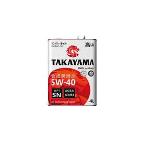 Масло Takayama 5W-40 API SN/CF, ACEA A3/B4, синтетическое, 4 л 7446788