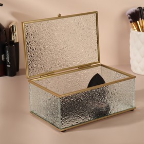 Органайзер для косметических принадлежностей «Wet Glass», с крышкой, 1 секция, 17 × 11,5 × 7 см, цвет прозрачный/медный