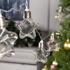 Гирлянда «Нить» 3 м с насадками «Лампочки звездочки», IP20, прозрачная нить, 80 LED, свечение белое, 8 режимов, 220 В 6929858