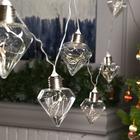 Гирлянда «Нить» 3 м с насадками «Лампочки кристалл», IP20, прозрачная нить, 80 LED, свечение тёплое белое, 8 режимов, 220 В 6929870