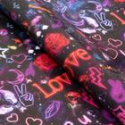 Бумага упаковочная глянцевая "Неоновая любовь", 0,5 х 0,7 м 7106331