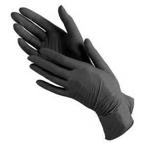Перчатки медицинские нитриловые неопудренные нестерильные размер S черные, 50 пар. (50 пара)