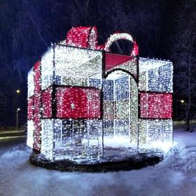 Светодиодная арка "Подарочная коробка", 300 x 300 x 300 см, 200 Вт
