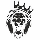 Наклейка "Лев в короне", черная, плоттер, 20 х 30 см - фото 2190538