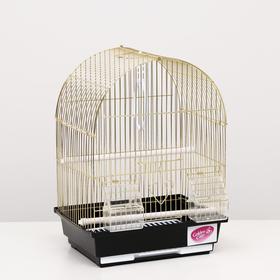 Клетка для птиц, укомплектованная, 30 х 23 х 39 см, золотая