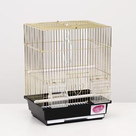 Клетка для птиц, укомплектованная, 30 х 23 х 39 см, золотая