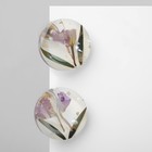 Серьги ассорти "Лето" цветы в диске, цвет фиолетово-зелёный - фото 3615168