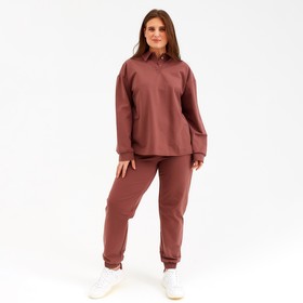 Костюм женский (джемпер, брюки) MINAKU: Casual Collection цвет шоколадный, р-р 52
