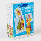 Пакет ламинат вертикальный "С новым годом!", Медвежонок Винни, 31х40х11,5 7003244