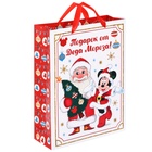 Пакет ламинат вертикальный  "Подарок от Деда Мороза", Микки Маус и друзья, 31х40х11,5 7003245