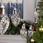 Гирлянда «Нить» 3 м с насадками «Лампочки шишки», IP20, прозрачная нить, 80 LED, свечение белое, 8 режимов, 220 В 6929861