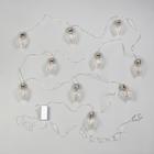 Гирлянда «Нить» 3 м с насадками «Лампочки шишки», IP20, прозрачная нить, 80 LED, свечение белое, 8 режимов, 220 В 6929861