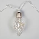 Гирлянда «Нить» 3 м с насадками «Лампочки шишки», IP20, прозрачная нить, 80 LED, свечение белое, 8 режимов, 220 В 6929861