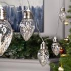 Гирлянда «Нить» 3 м с насадками «Лампочки шишки», IP20, прозрачная нить, 80 LED, свечение синее, 8 режимов, 220 В 6929863