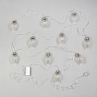 Гирлянда «Нить» 3 м с насадками «Лампочки шишки», IP20, прозрачная нить, 80 LED, свечение синее, 8 режимов, 220 В 6929863