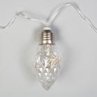 Гирлянда «Нить» 3 м с насадками «Лампочки шишки», IP20, прозрачная нить, 80 LED, свечение синее, 8 режимов, 220 В 6929863