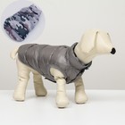 Куртка для собак двухсторонняя с принтом,  размер 8 (ДС 23 см, ОГ 30, ОШ 22 см), серая - фото 800247938