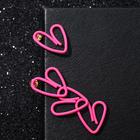 Серьги металл "Сердечки" асимметрия, цвет розовый - фото 3623893