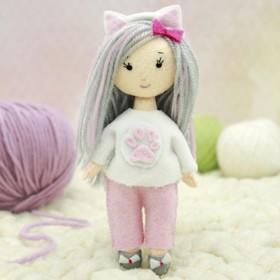 Набор для создания куклы из фетра «Девочка - котёнок»