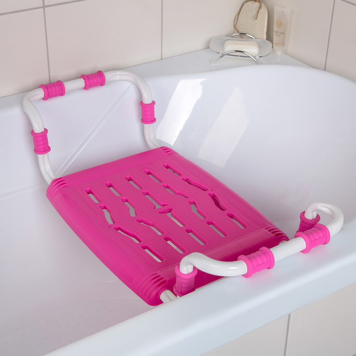 Сиденье для ванны раздвижное, цвет розовый