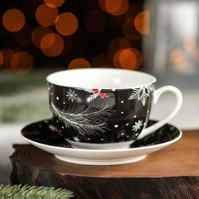 Чайная пара Magistro «Новый год. Зимняя сказка», чашка 280 мл, блюдце d=15 см