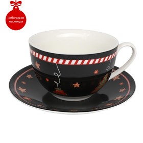Чайная пара Magistro «Новый Год. Пряничное волшебство», чашка 250 мл, блюдце d=15 см в Донецке