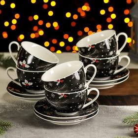 Сервиз чайный 12 предметов Magistro «Новый год. Зимняя сказка», чашка 280 мл, блюдце d=15 см