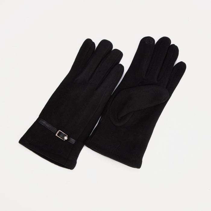 Перчатки женские, безразмерные, с утеплителем, цвет чёрный - фото 3857178