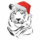 Наклейка на автомобиль "Тигр в новогодней шапке", 20 х 15 см - фото 130475756