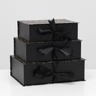 Набор коробок 3 в 1, "Черная шкатулка", 30.3 x 21.5 x 10.2 - 24.3 x 17.5 x 8.2 см 7150358