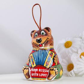 Сувенир "Медведь с гармошкой", 9 см, керамика в Донецке