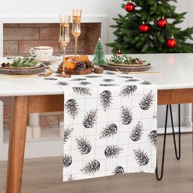 Новогодняя дорожка "Этель" Merry Christmas 40*146 см, 100% хлопок, саржа 190 г/м2