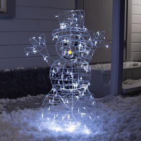 Фигура светодиодная "Радостный снеговик" 90х65 см, 100 LED, 31V, БЕЛЫЙ