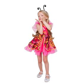 Карнавальный костюм «Бабочка», платье, ободок, размер 110-56