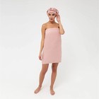 Набор для бани и ванной Этель «Вафля» полотенце 70*140 см+чалма 21*25 см, цв.розовый - фото 800330588